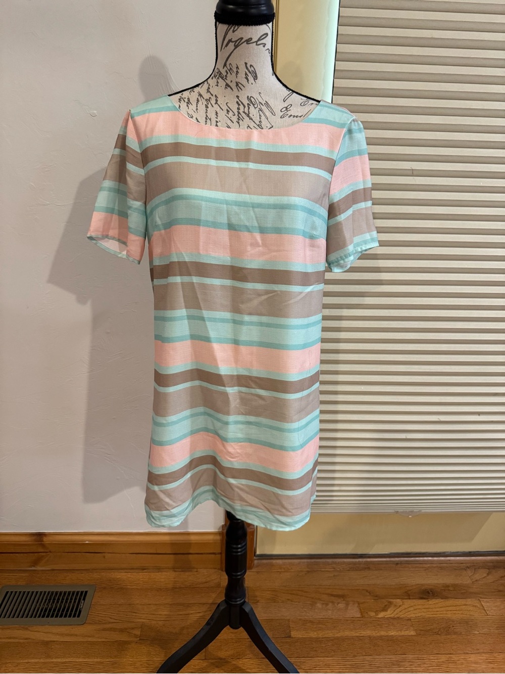 Lulu's Mint & Blush Striped Short Sleeve Tunic